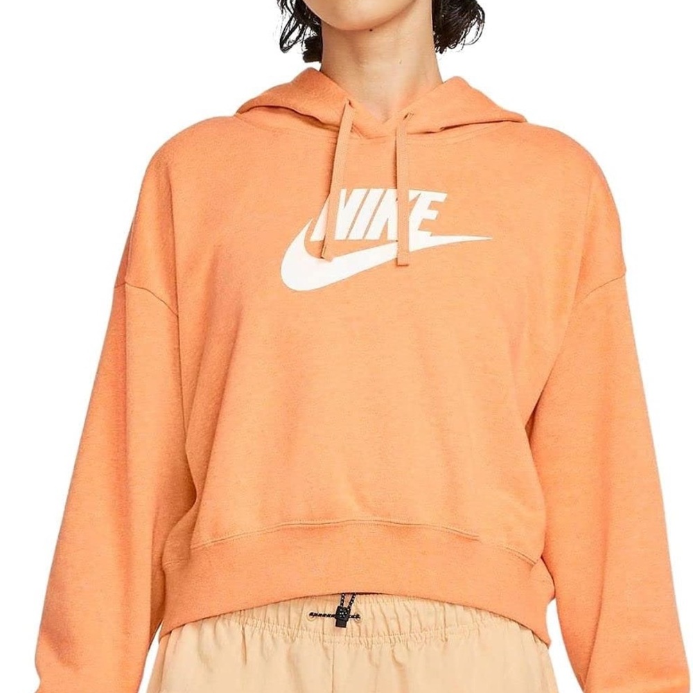 Nike Sportswear Club Fleece Women's Oversized Crop Graphic Hoodie Size Small